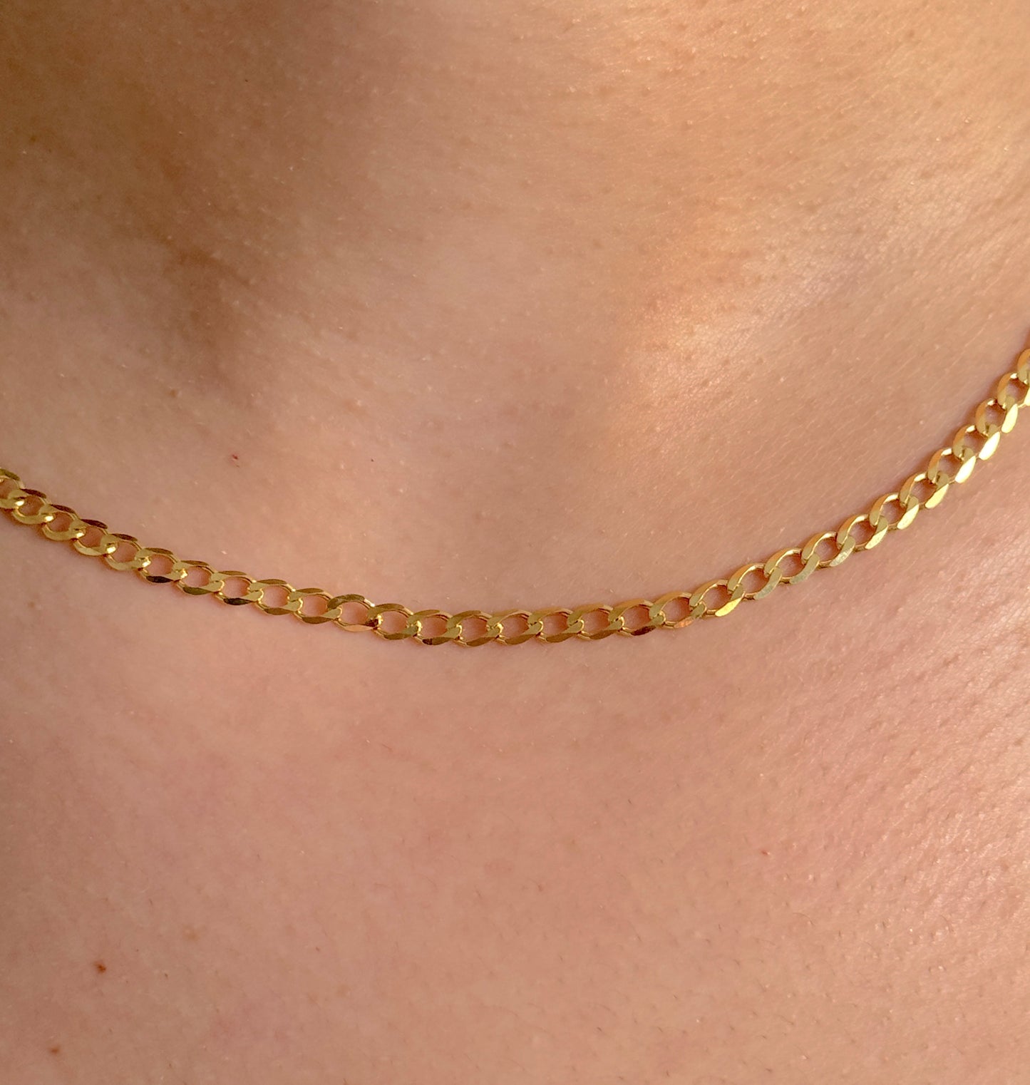 9ct Yellow Gold Women 3.5mm Classic Curb Chain