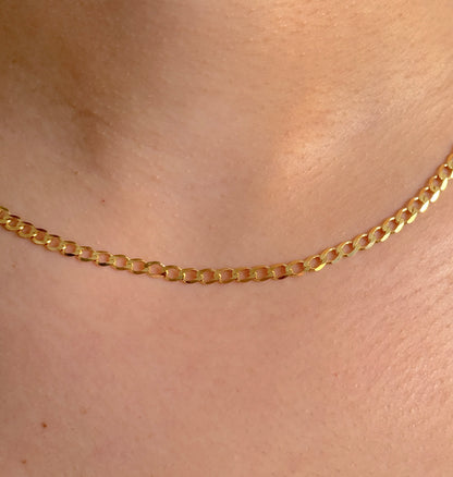 9ct Yellow Gold Women 3.5mm Classic Curb Chain