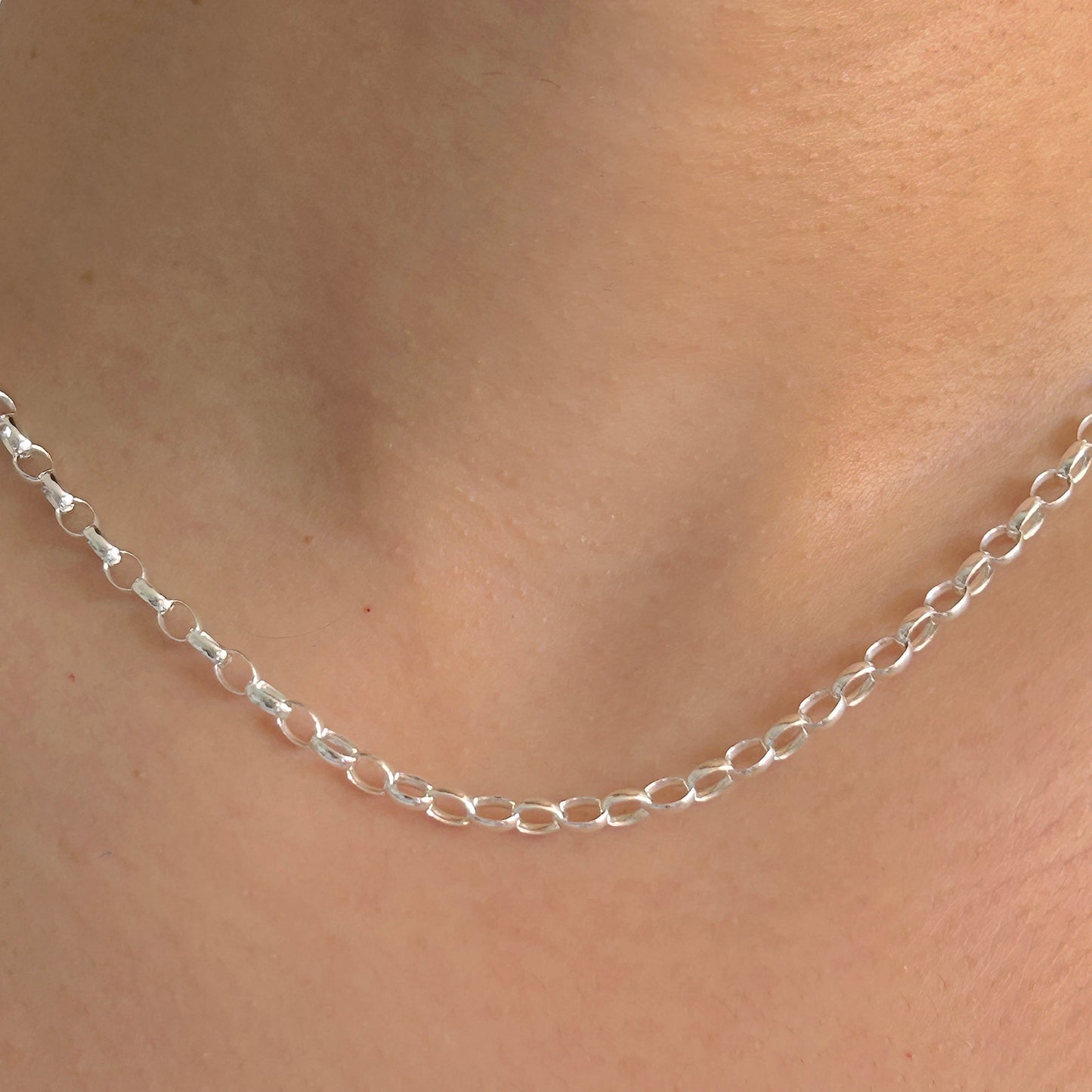 925 Sterling Silver Women 3.5mm Oval Light Belcher Chain