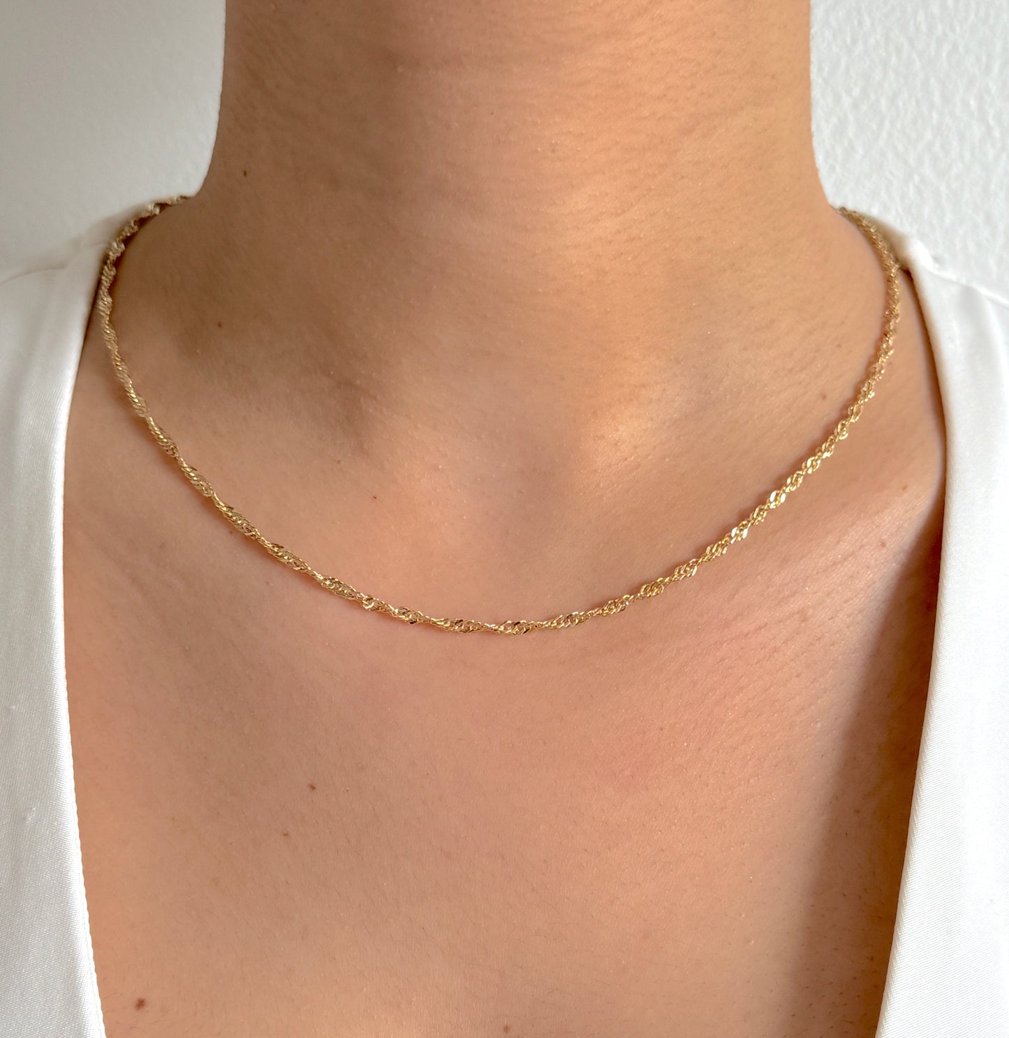 9ct Yellow Gold Women 2.5mm Solid Singapore Chain