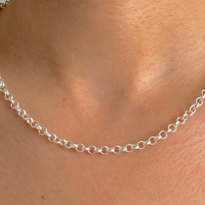 925 Sterling Silver Women 4.5mm Round Belcher Chain