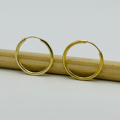 9ct Yellow Gold 1.5mm Classic Round Sleeper Earring