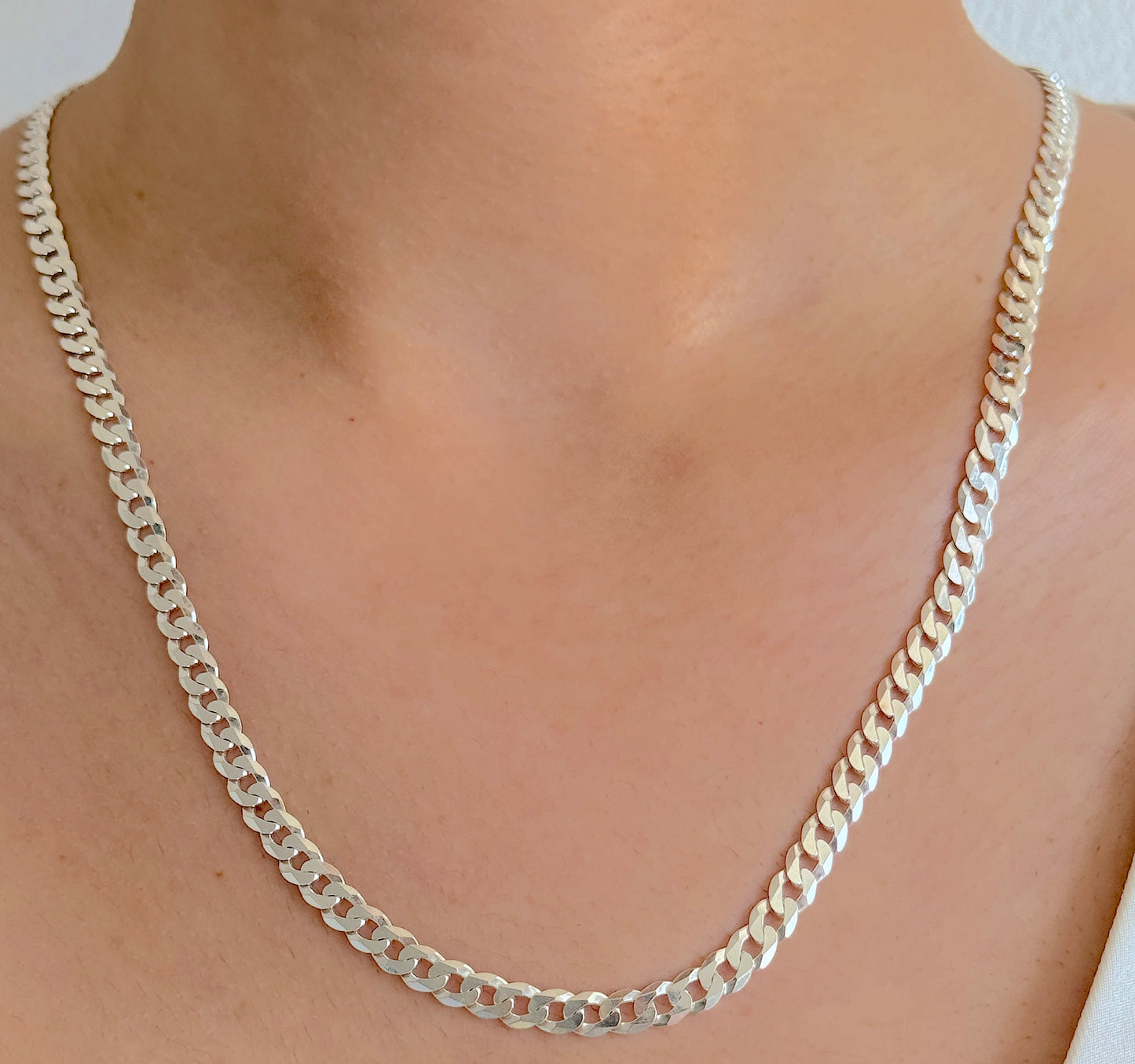 925 Sterling Silver Women 5.5mm Curb Chain