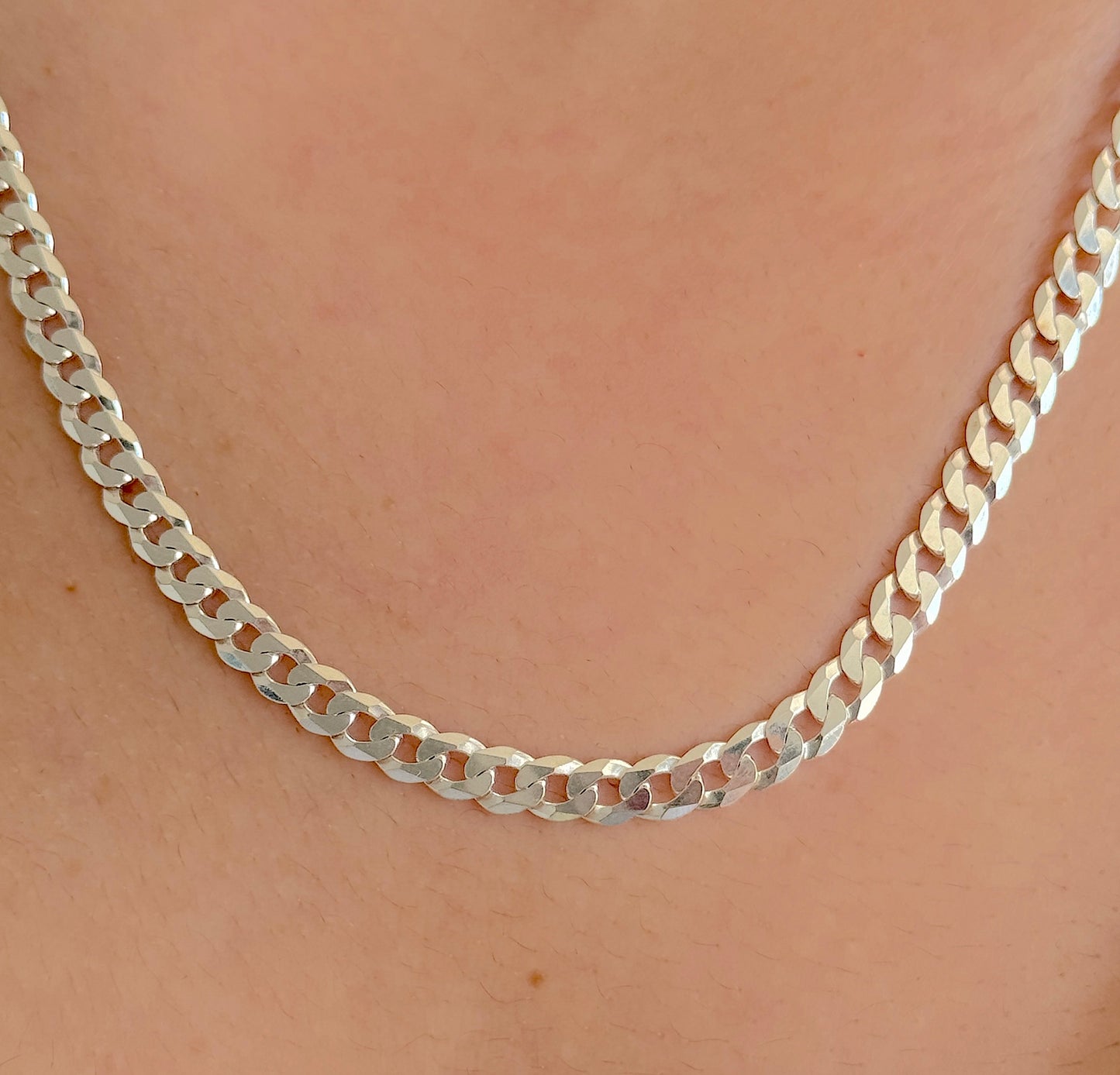 925 Sterling Silver Women 5.5mm Curb Chain