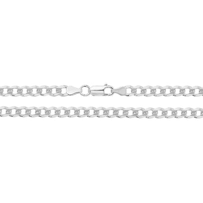 925 Sterling Silver Men 5mm Curb Chain