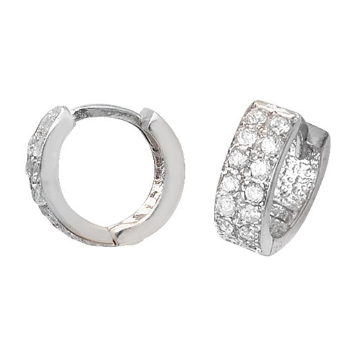 925 Sterling Silver Mens 10mm Diamond Earring