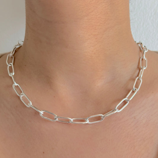 925 Sterling Silver 8mm Paperclip Chain