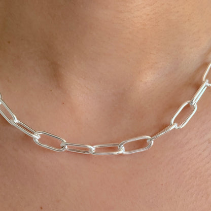 925 Sterling Silver 8mm Paperclip Chain
