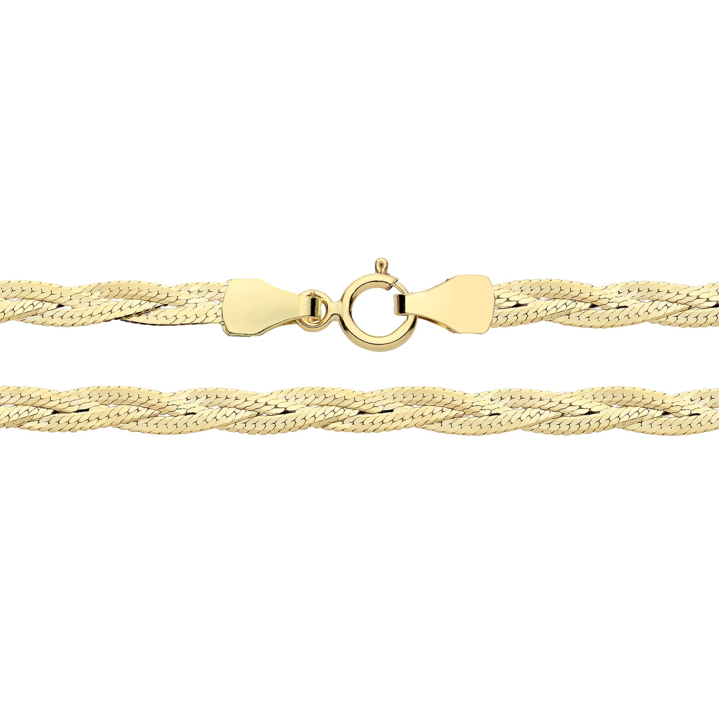9ct Yellow Gold Women 4mm Knitted Snake Chain