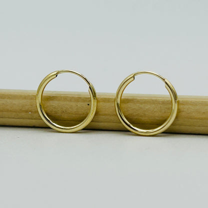 9ct Yellow Gold 1.5mm Classic Round Sleeper Earring