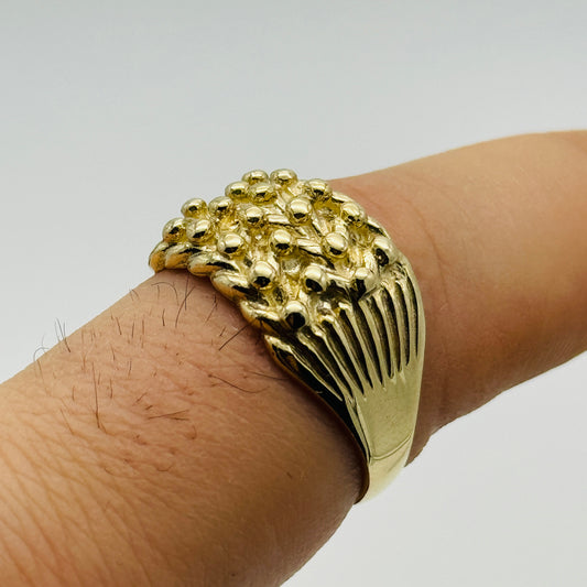 9ct Yellow Gold 4 Row Keeper Ring