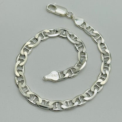 925 Sterling Silver 6mm Mariner Acnhor Bracelet 8.5 INCH