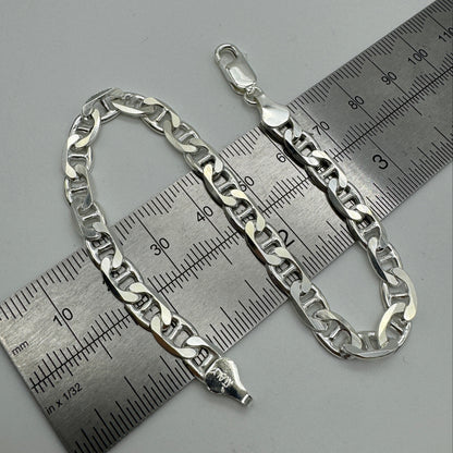 925 Sterling Silver 6mm Mariner Acnhor Bracelet 8.5 INCH
