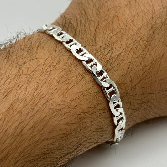925 Sterling Silver 6mm Mariner Acnhor Bracelet 8.5 INCH