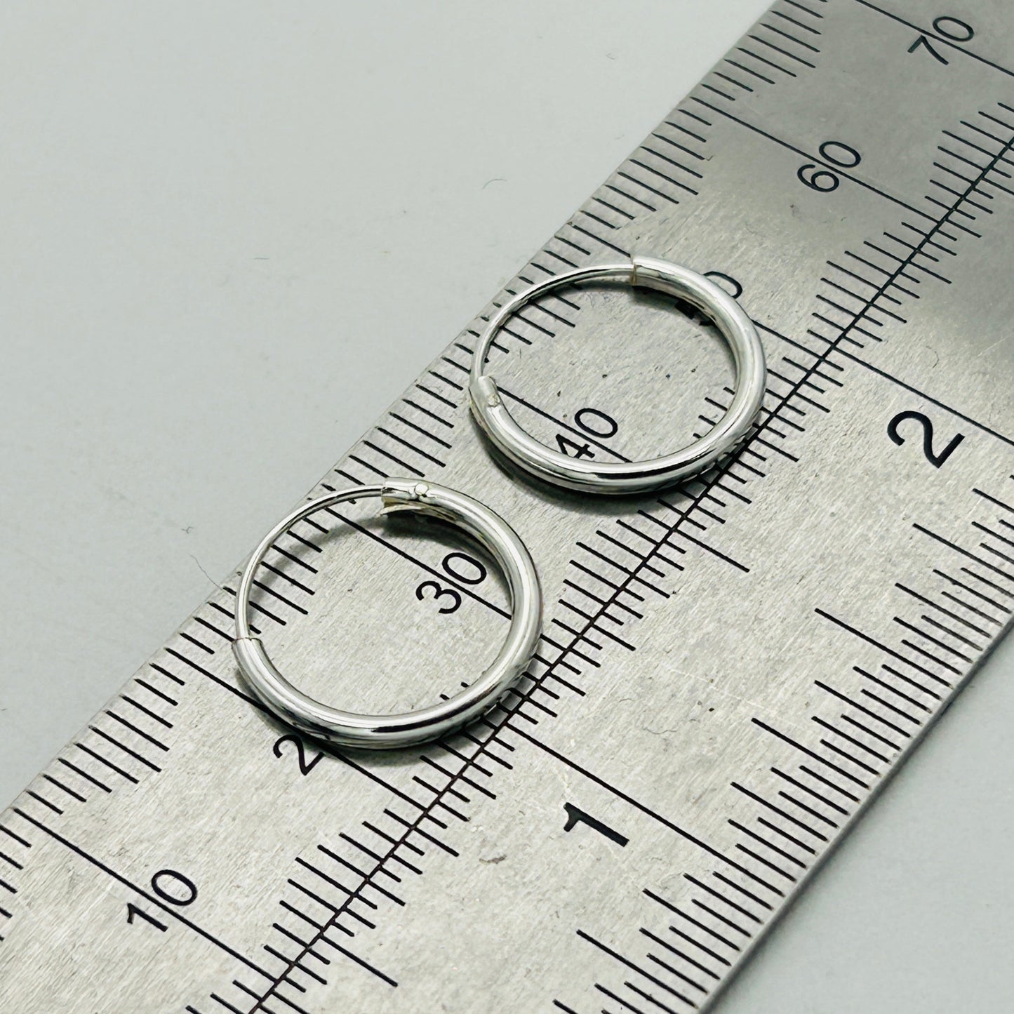 925 Sterling Silver 1.5mm Thick Plain Round Sleeper Earrings