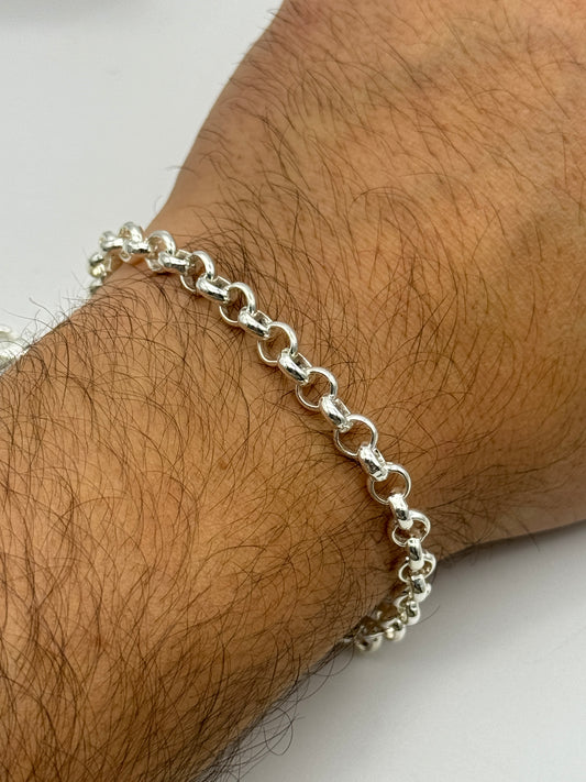 925 Sterling Silver 5mm Round Belcher Bracelet 8 INCH