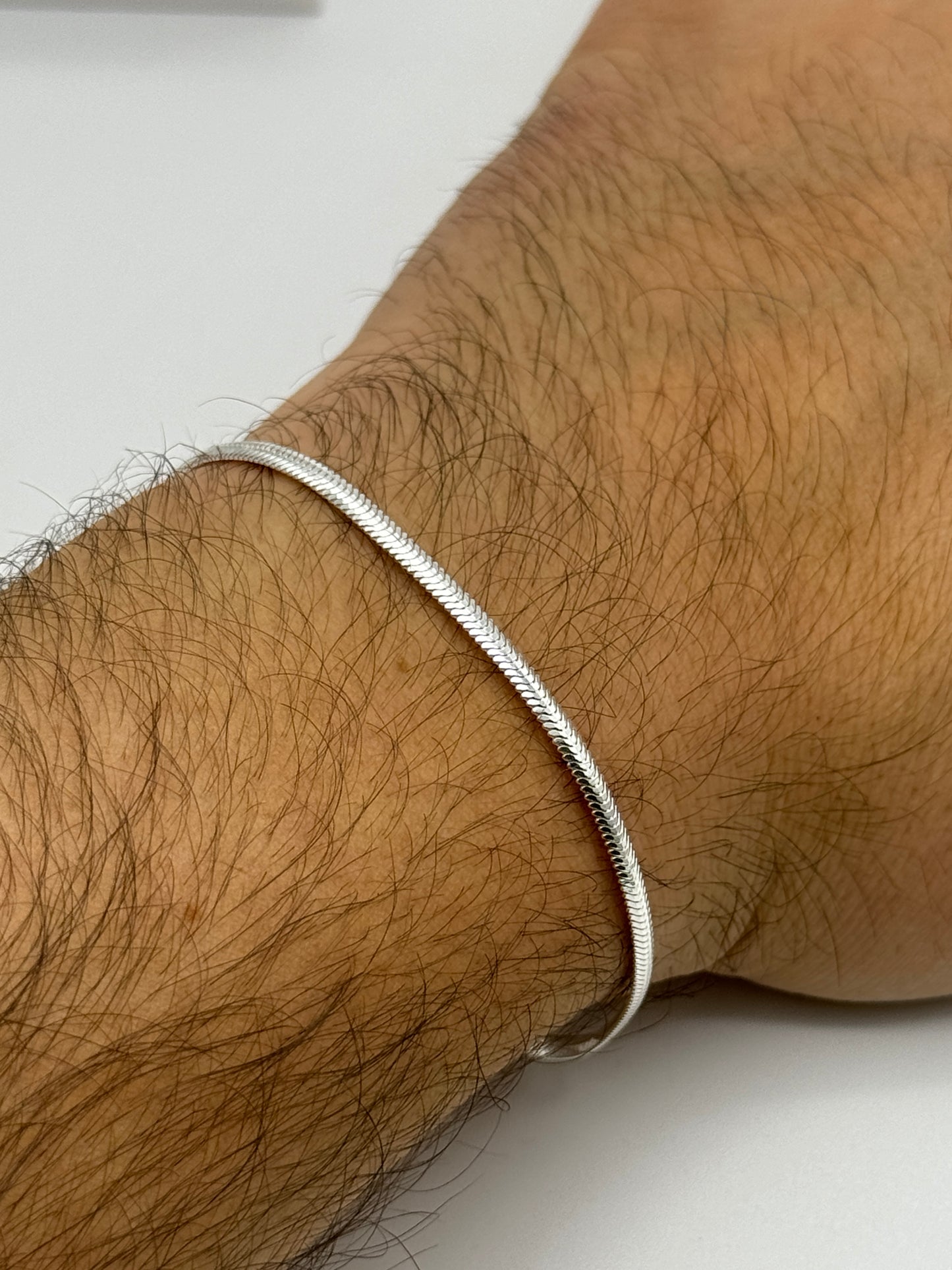 925 Sterling Silver 3mm Snake Bracelet 8 INCH