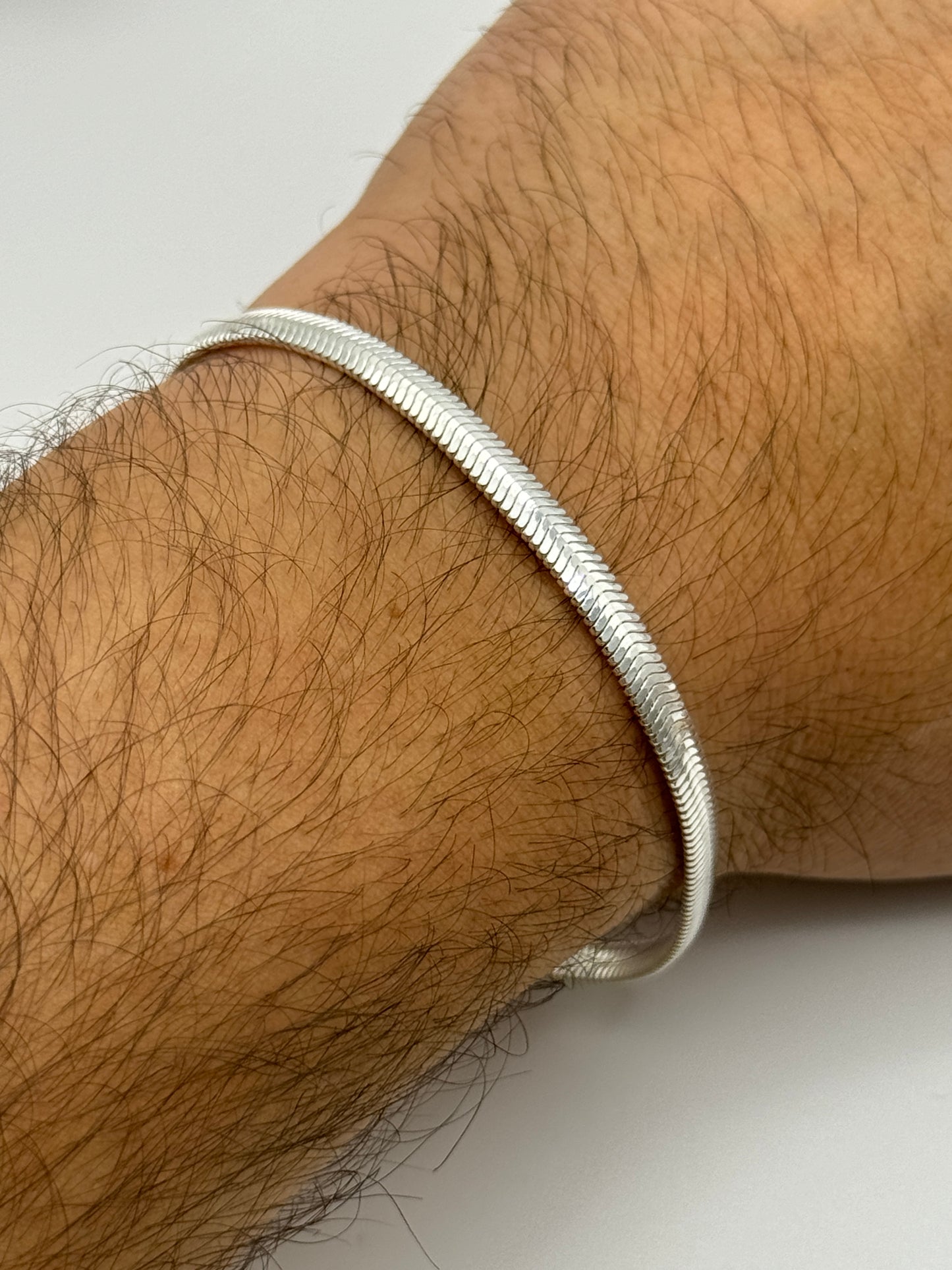 925 Sterling Silver 5mm Snake Bracelet 8 INCH