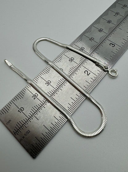 925 Sterling Silver 4mm Herringbone Snake Bracelet 8 INCH