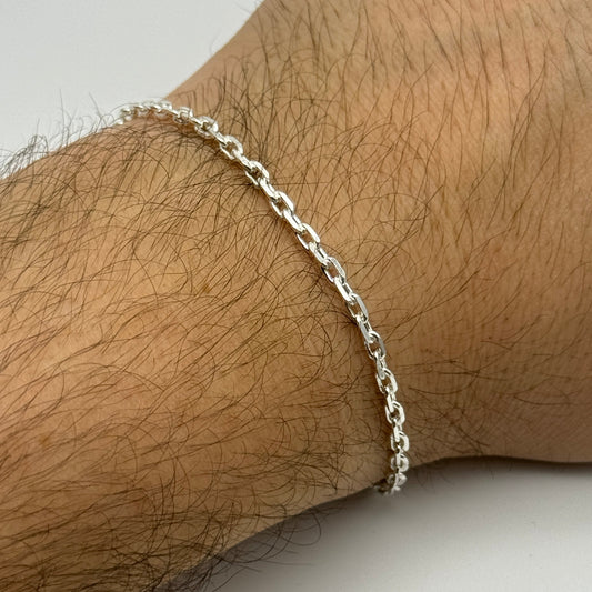 925 Sterling Silver 2mm Rolo Belcher Bracelet 8 Inch