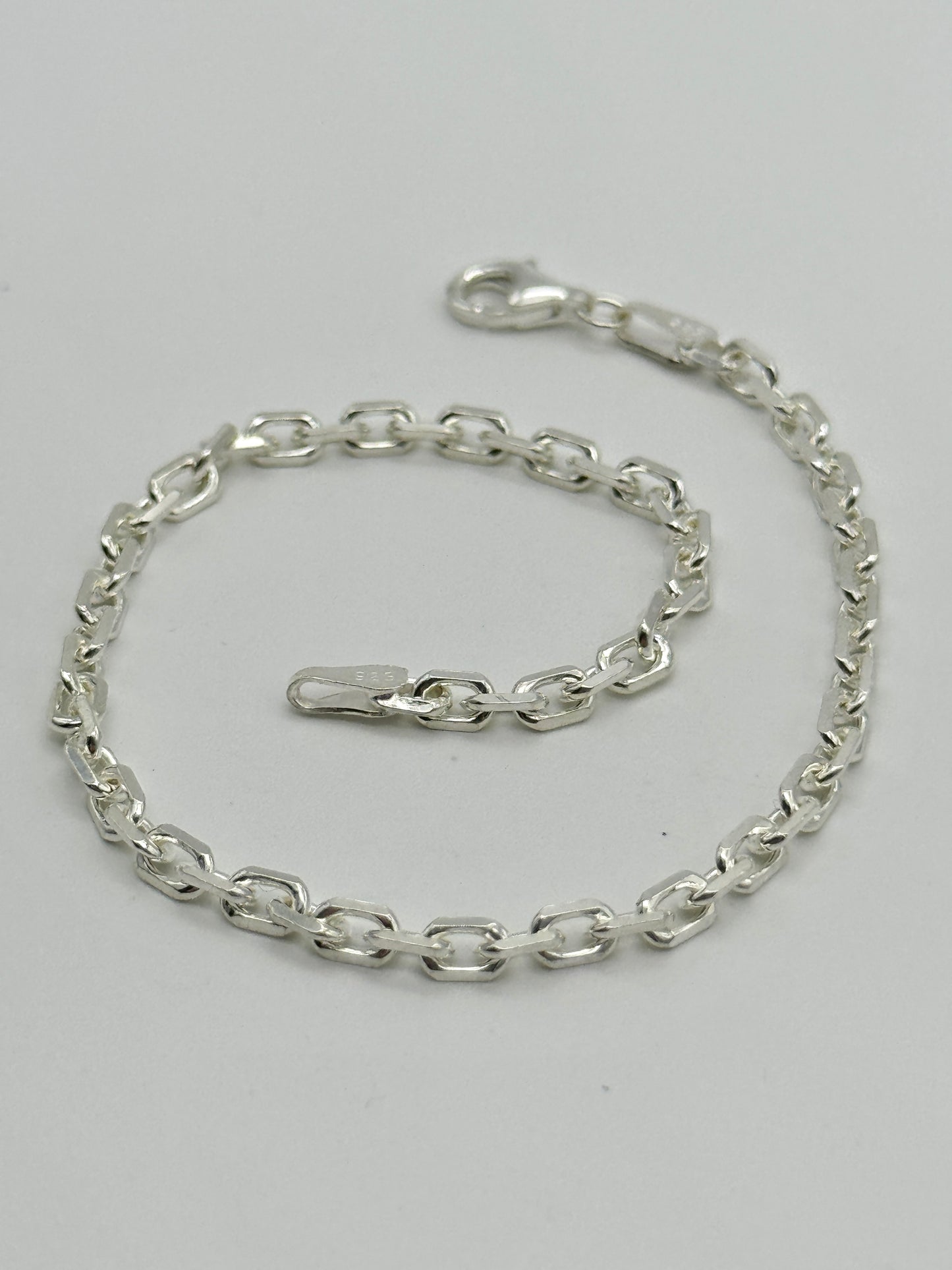 925 Sterling Silver 3mm Rolo Belcher Bracelet 8 Inch
