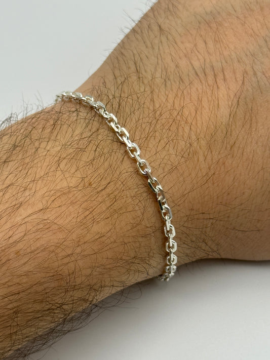 925 Sterling Silver 3mm Rolo Belcher Bracelet 8 Inch
