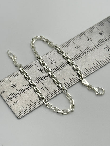 925 Sterling Silver 3mm Rolo Belcher Bracelet 8 Inch