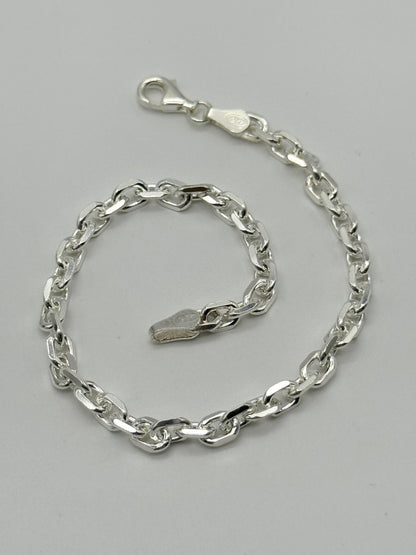925 Sterling Silver 4mm Rolo Belcher Bracelet 8 Inch