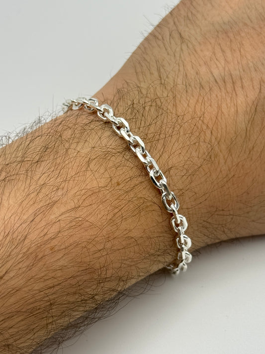 925 Sterling Silver 5mm Rolo Belcher Bracelet 8 Inch