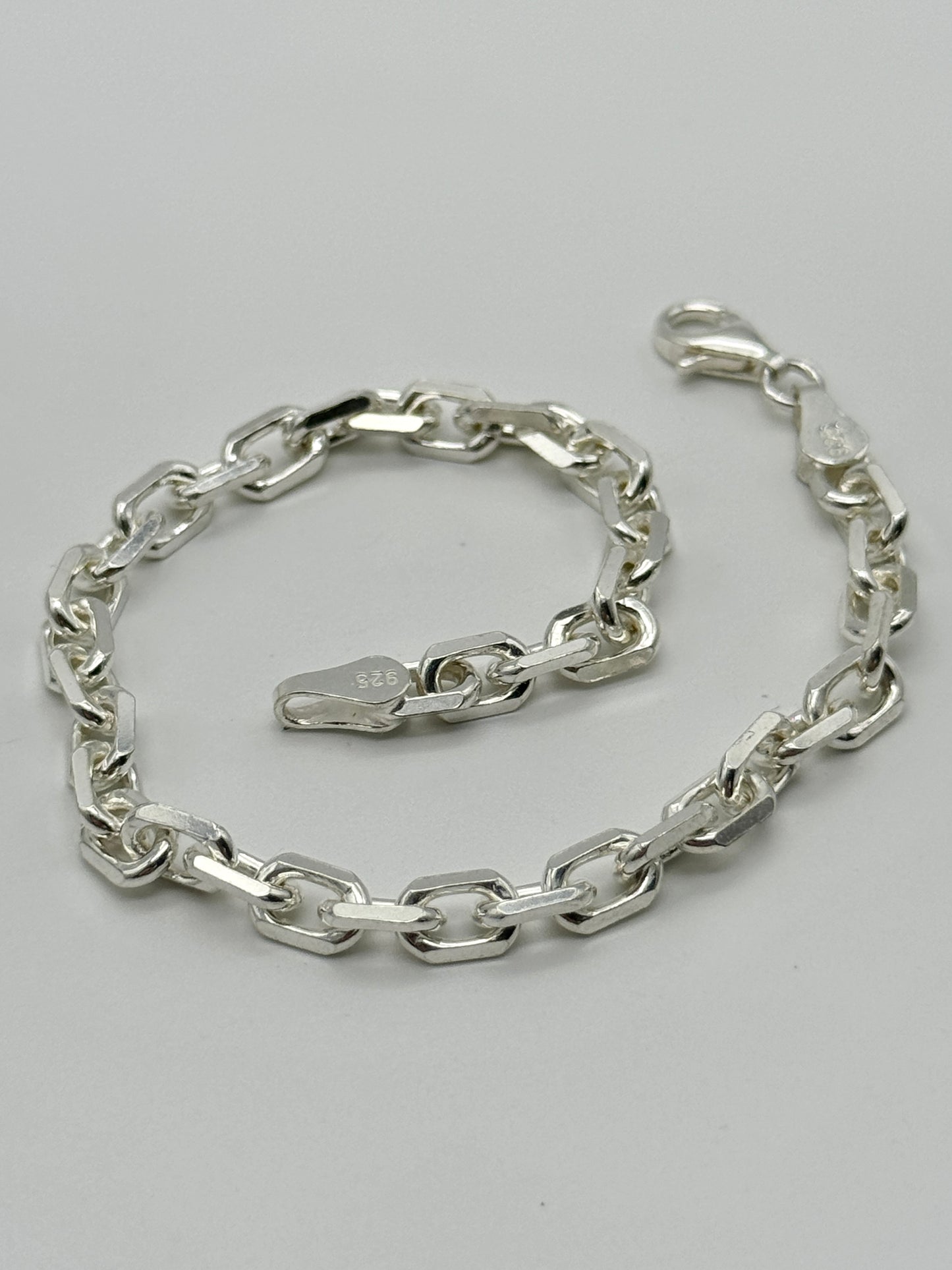 925 Sterling Silver 5mm Rolo Belcher Bracelet 8 Inch