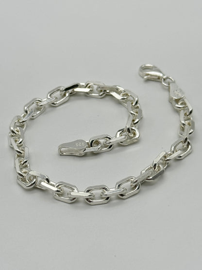 925 Sterling Silver 5mm Rolo Belcher Bracelet 8 Inch