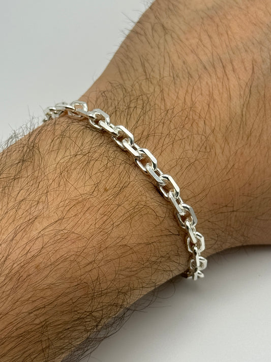 925 Sterling Silver 6mm Rolo Belcher Bracelet 8 Inch