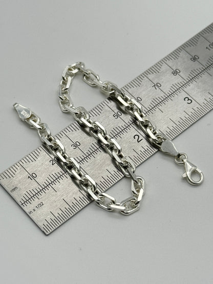 925 Sterling Silver 6mm Rolo Belcher Bracelet 8 Inch