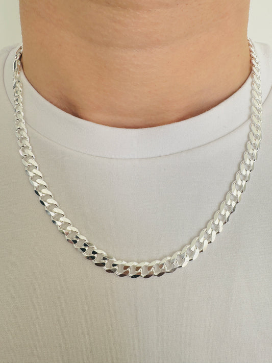 925 Sterling Silver 6mm Mens Curb Chain