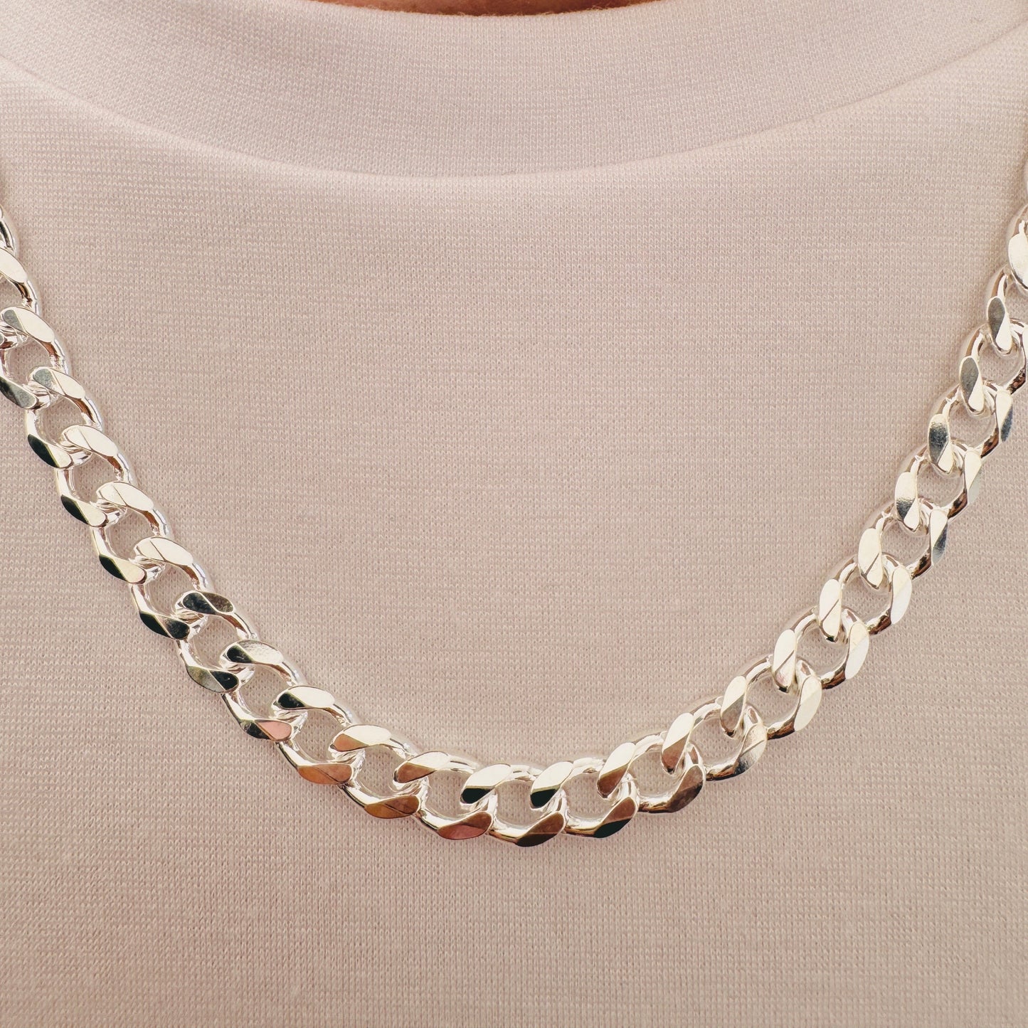 SOLID 925 Sterling Silver Mens 7mm Curb Chain