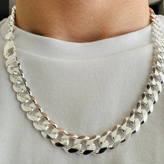 925 Sterling Silver Mens 9mm Curb Chain