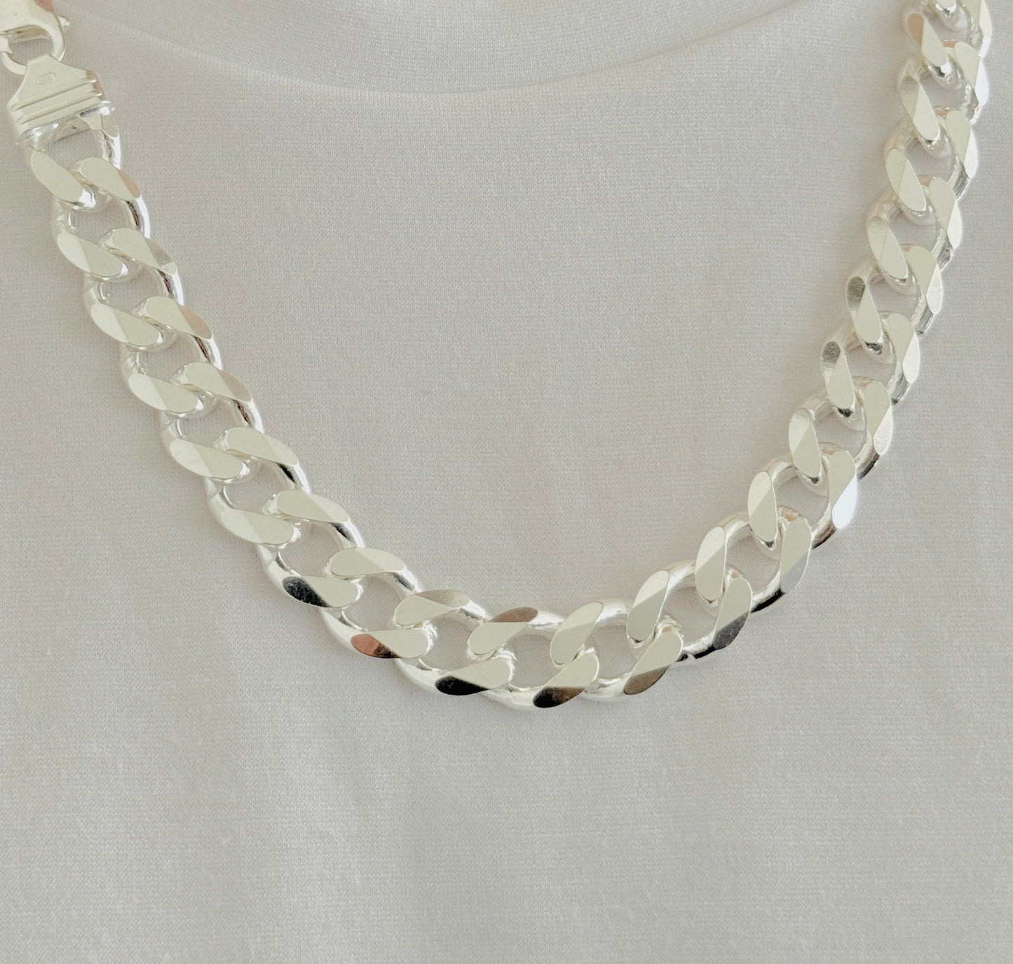 925 Sterling Silver Mens 12mm Heavy Curb Chain