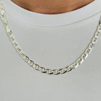925 Sterling Silver Men 5mm Anchor Heavy Chain