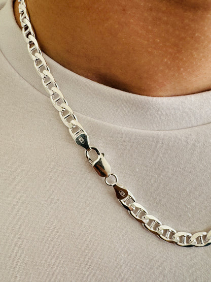 925 Sterling Silver Men 6mm Anchor Marine Chain