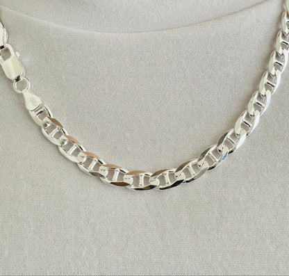 925 Sterling Silver Men 6mm Anchor Marine Chain