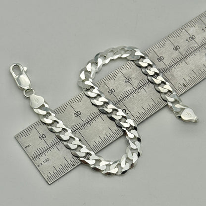 925 Sterling Silver 7mm Flat Curb Bracelet 8 Inch