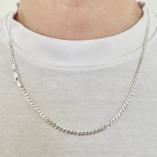 925 Sterling Silver Mens 3.5mm Curb Chain