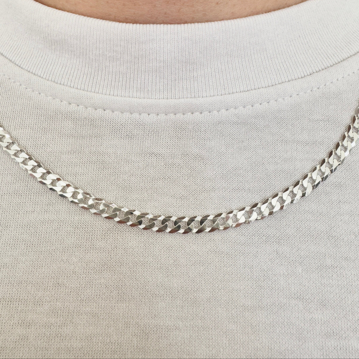 925 Sterling Silver Mens 4.5mm Curb Chain