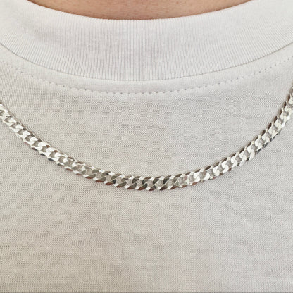 925 Sterling Silver Mens 4.5mm Curb Chain