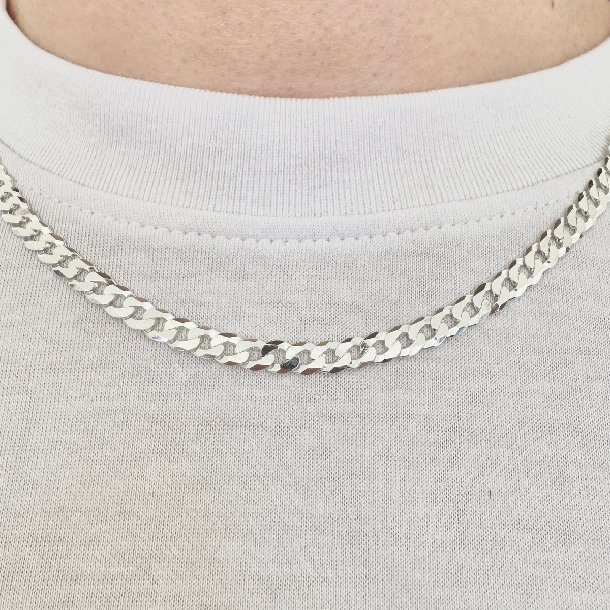 925 Sterling Silver Mens 5.5mm Curb Chain