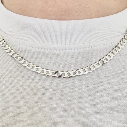 925 Sterling Silver Mens 5.5mm Curb Chain