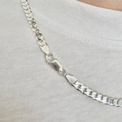 925 Sterling Silver Mens 5.5mm Curb Chain