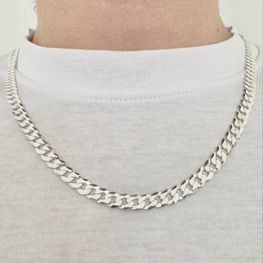 925 Sterling Silver Mens 6.5mm Curb Chain