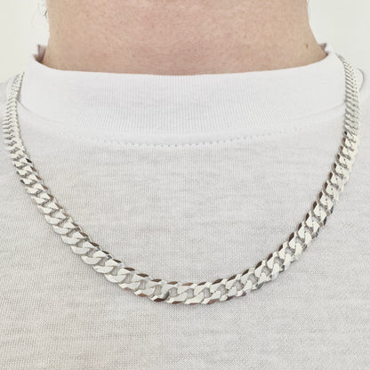 925 Sterling Silver Mens 6.5mm Curb Chain