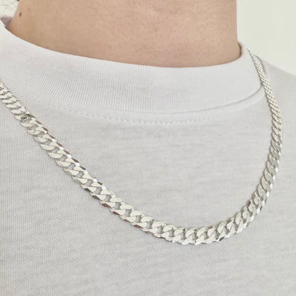 925 Sterling Silver Mens 6.5mm Curb Chain